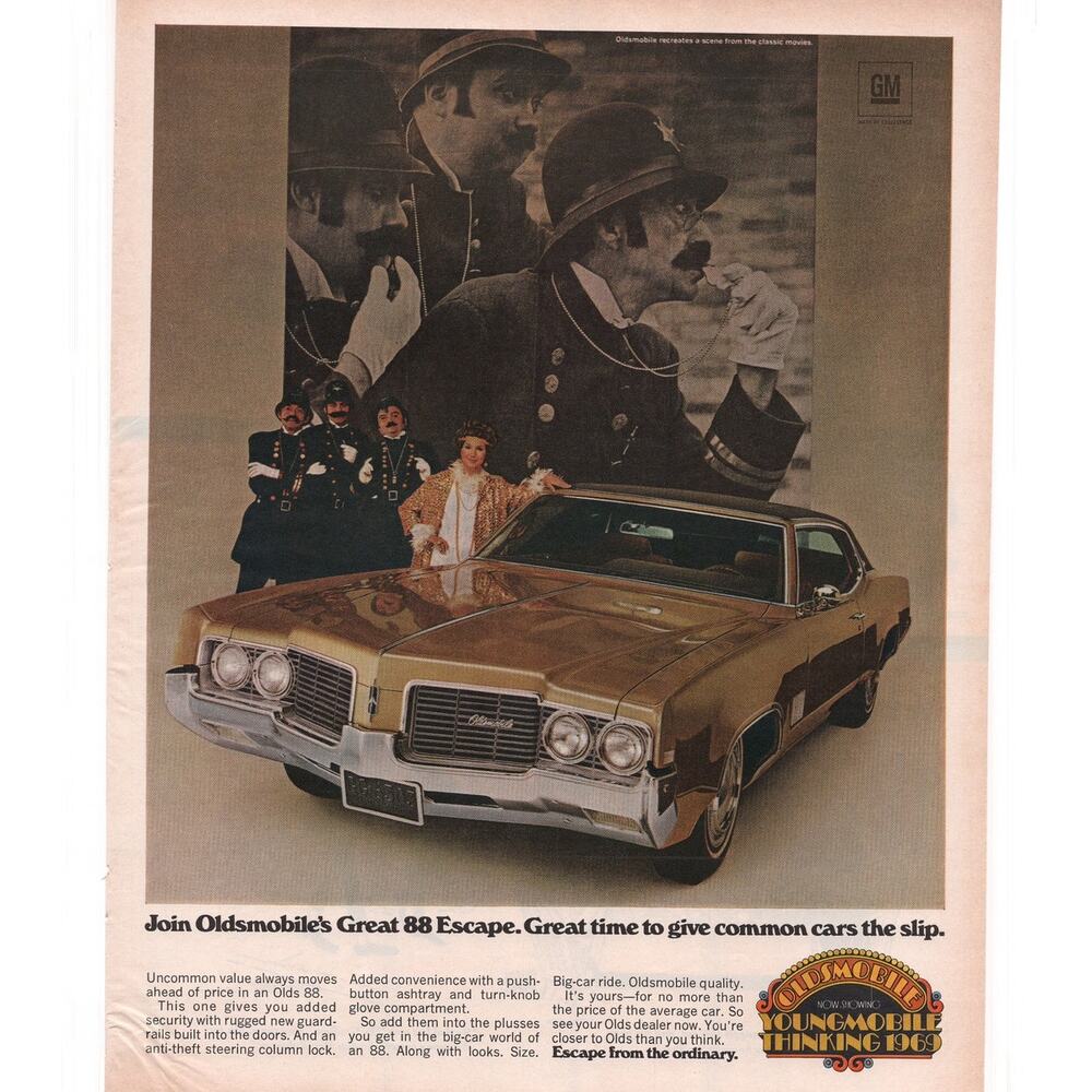 Oldsmobile Olds 88 Magazine Advertisement Vintage 1969 Automobilia Classic Car